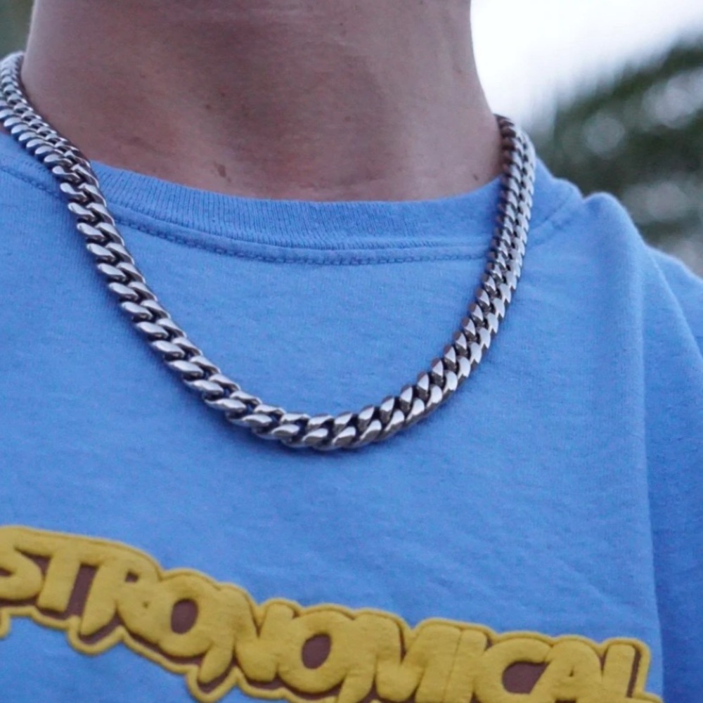 LAST DAY CERES Fine Jewelry 22” 10mm Miami Cuban Link Stainless Steel Chain - Picture 6 of 7